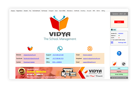 Sample of VIDYA School Management Software